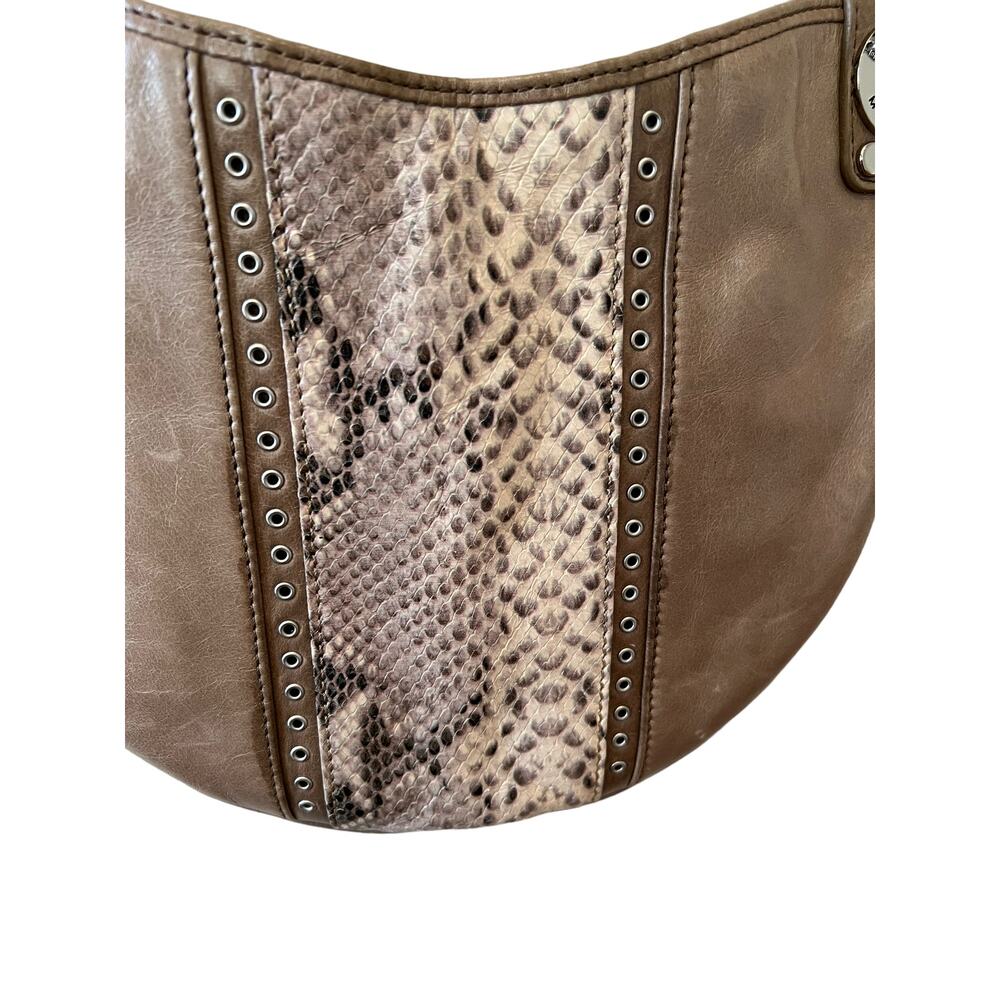 Rebecca Minkoff Python Embossed Curved Bottom Hob… - image 2